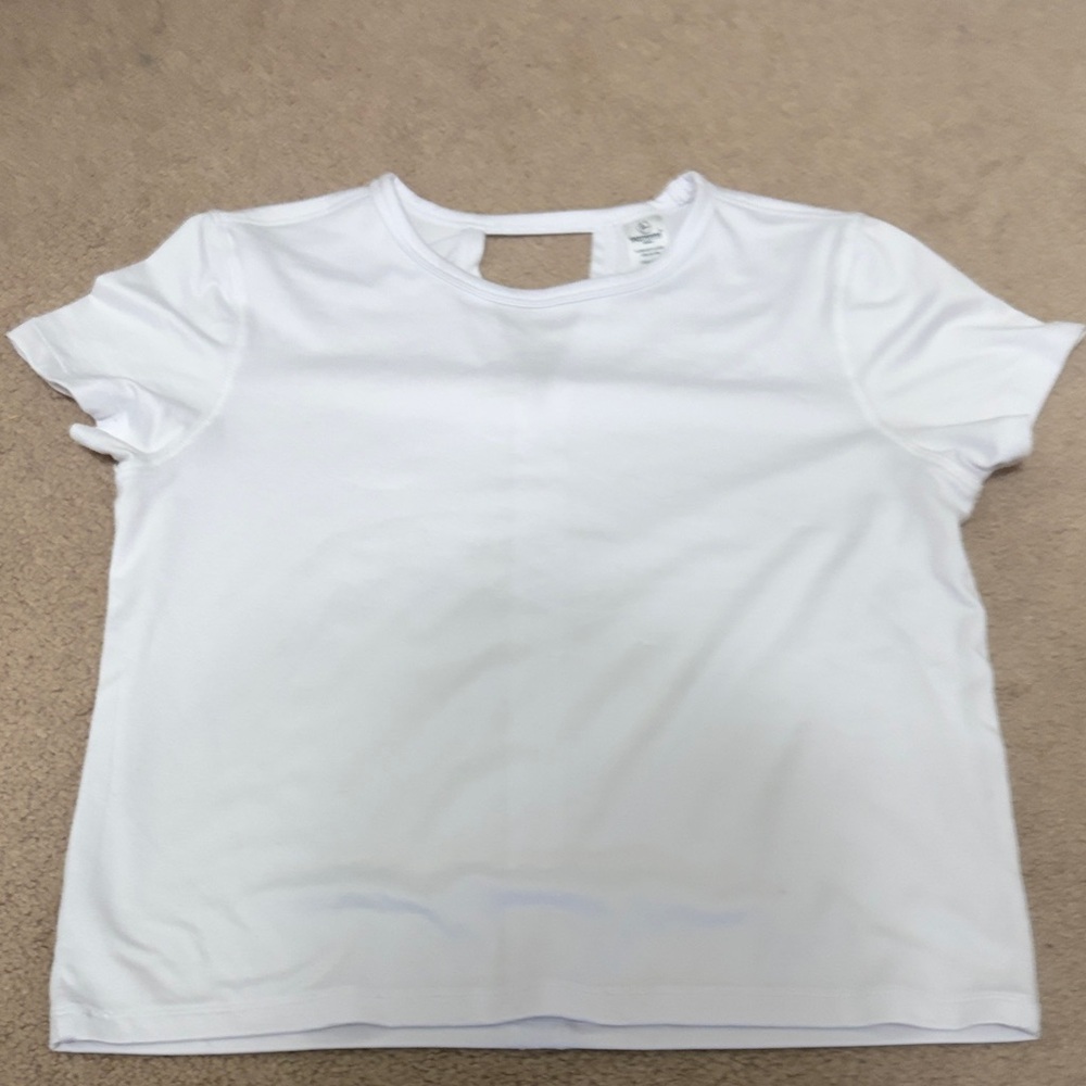 90 Degree By Reflex White Kids' Short Sleeve Tee girls size 10